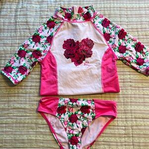 Girls Betsey Johnson two piece swimsuit good condition